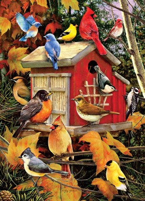 Cobble Hill: Fall Birdhouse (500XL) verticale puzzel