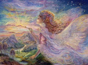 Grafika: Josephine Wall - Aurora Painting the Dawn (2000) legpuzzel