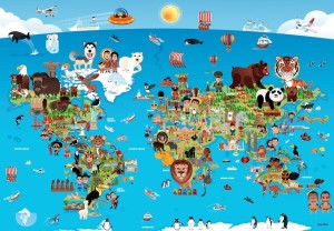 Anatolian: Cartoon World Map (260XL) legpuzzel