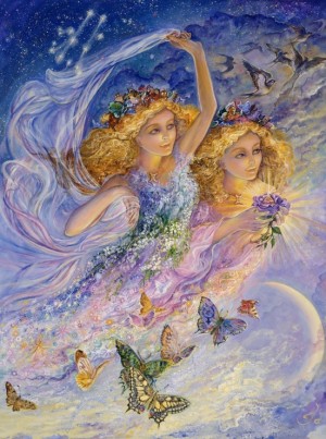 Grafika: Josephine Wall - Zodiac Sign Gemini (2000) verticale puzzel