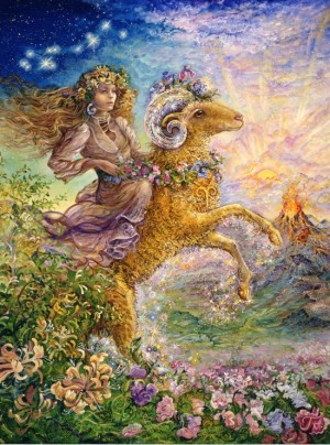 Grafika: Josephine Wall - Zodiac Sign Aries (2000) verticale puzzel