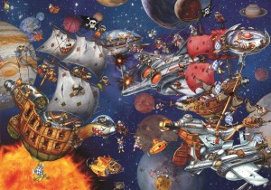 Grafika: Francois Ruyer - Space Battle (1000) legpuzzel