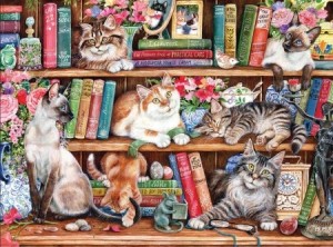 Gibsons: Puss Back in Books (1000) kattenpuzzel