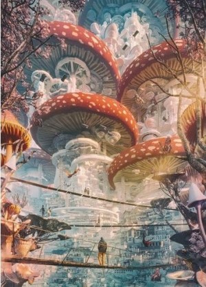 Heye: Future Cities - Shroomland (1000) verticale puzzel