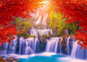 Enjoy: Thee Lor Su Waterfall in Autumn (1000) legpuzzel