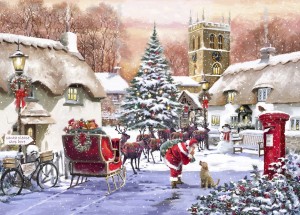 Bluebird: Village and Santa (1500) kerstpuzzel