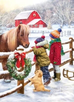 Eurographics: Christmas Pony (1000) verticale puzzel