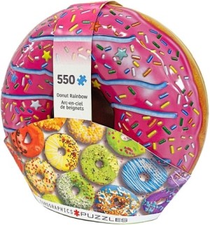 Eurographics: Donut Rainbow (550) puzzel in tinnen blik