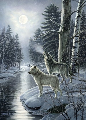 Cobble Hill: Wolves by Moonlight (1000) verticale puzzel