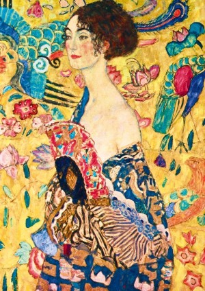 Art by Bluebird: Lady with Fan (1000) verticale puzzel