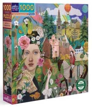 Eeboo: Artist and Daughter (1000) vierkante puzzel