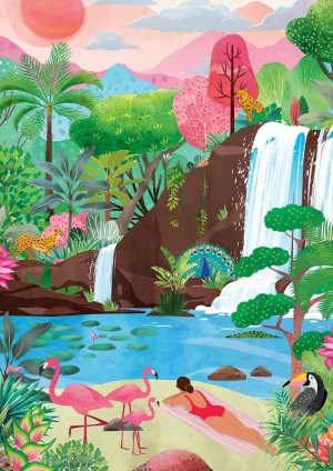 Pieces and Peace: Tropical Vibes (500) verticale puzzel