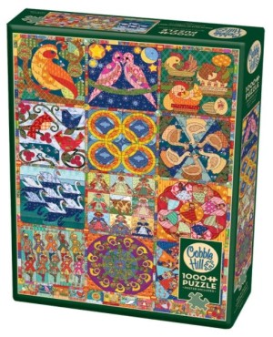 Cobble Hill: Twelve Days of Christmas Quilt (1000) verticale puzzel