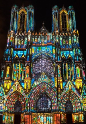 Bluebird: Cathédrale de Reims en Lumière (1000) verticale puzzel