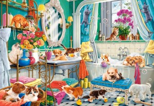 Castorland: Crazy Pet Bath (1500) legpuzzel