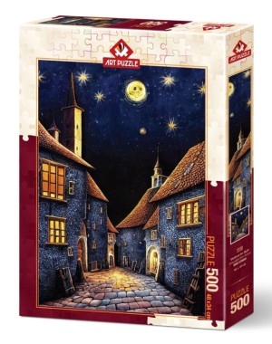 Art Puzzle: Medieval Inn Night (500) verticale puzzel