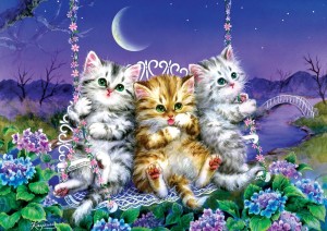 Art Puzzle: Moonlight Swing Kittens (500) kattenpuzzel