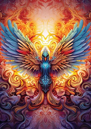 Art Puzzle: Colorful Phoenix (1000) verticale puzzel