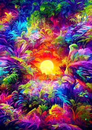 Enjoy: Rainbow Tropic (1000) verticale puzzel