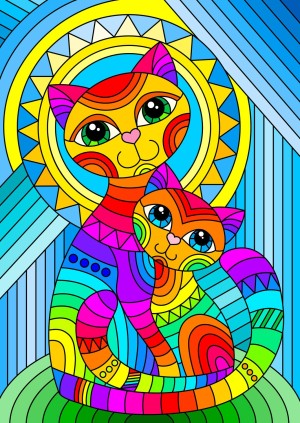 Enjoy: Inseparable Cat and Kitten (1000) verticale puzzel