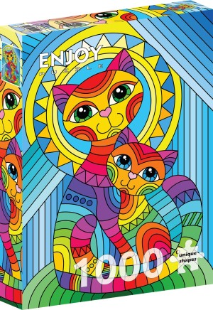 Enjoy: Inseparable Cat and Kitten (1000) verticale puzzel