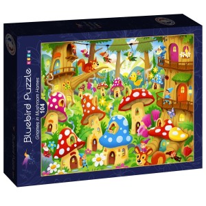 Bluebird Kids: Gnomes in Mushroom Homes (104) kinderpuzzel