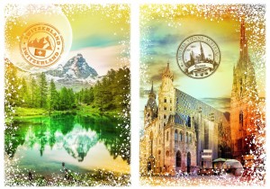 Grafika: Travel Around the World - Austria and Switserland (1000) legpuzzel