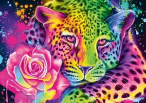 Schmidt: Neon Rainbow Leopard (1000) legpuzzel