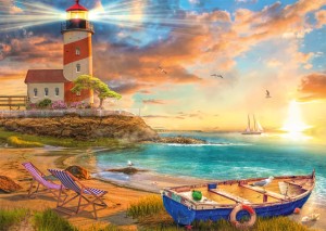 Schmidt: Sunset over Lighthouse Bay (1000) legpuzzel