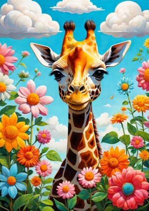 Enjoy: Cute Giraffe (1000) verticale puzzel