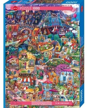 Heye: Happytown - Good Evening (1000) verticale puzzel