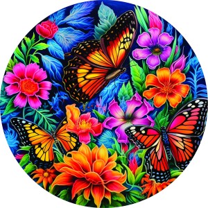 SunsOut: Beautiful Butterflies (500) ronde vlinderpuzzel