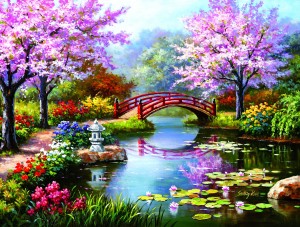 SunsOut: Japanese Flower Garden in Bloom (300XXL) legpuzzel