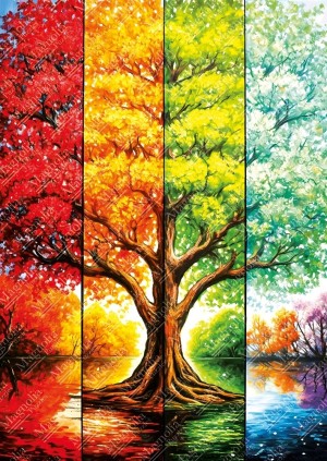 Magnolia: Tree in Autumn (1000) verticale puzzel