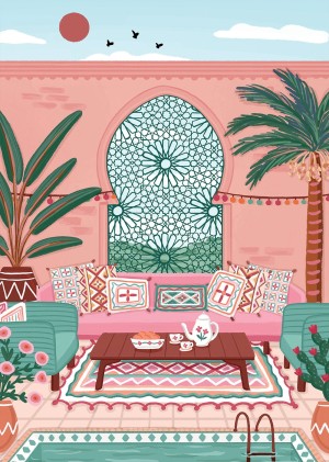 Pieces and Peace: Morocco Hotel (500) verticale puzzel