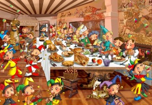 Grafika: Francois Ruyer - La Fête Médiével (1000) legpuzzel