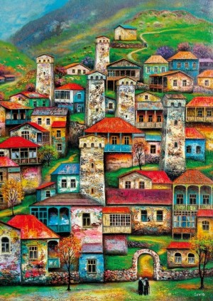 Magnolia: Beautiful Village (1000) verticale puzzel