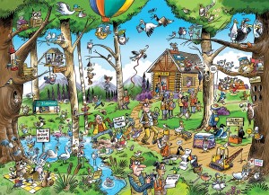 Cobble Hill: Doodletown - Birdwatcher's Paradise (1000) puzzel