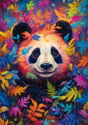 Schmidt: Panda in het Regenboogbos (1000) verticale puzzel