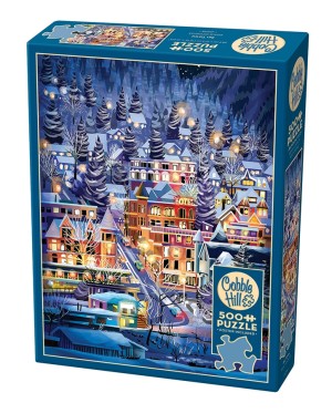 Cobble Hill: Ski Town (500XL) verticale puzzel