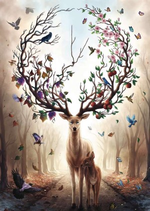 Ravensburger: Magical Deer (1000) verticale puzzel