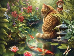 Cobble Hill: Koi Cat (275XXL) Easy Handling puzzel