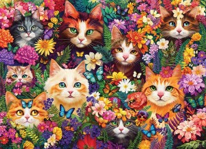 Cobble Hill: Blooming Whiskers (1000) kattenpuzzel