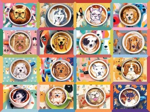 Cobble Hill: Puppy Lattes (275XXL) Easy Handling puzzel
