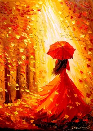 Enjoy: Lady Autumn (1000) verticale puzzel