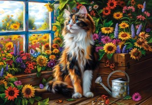 Castorland: Blooming Cat Meditation (1000) kattenpuzzel