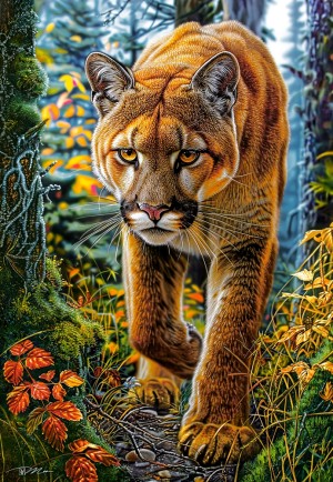 Castorland: Mountain Lion in the Forest (1500) verticale puzzel