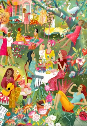 Pieces and Peace: Big Summer Garden Party (1000) verticale puzzel