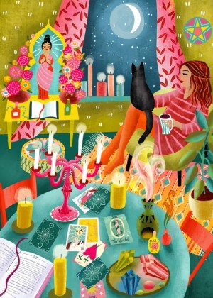Pieces and Peace: Magical Moonlight Reading Room (500) verticale puzzel