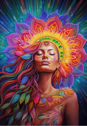 Alipson: Rainbow Shaman (1000) verticale puzzel